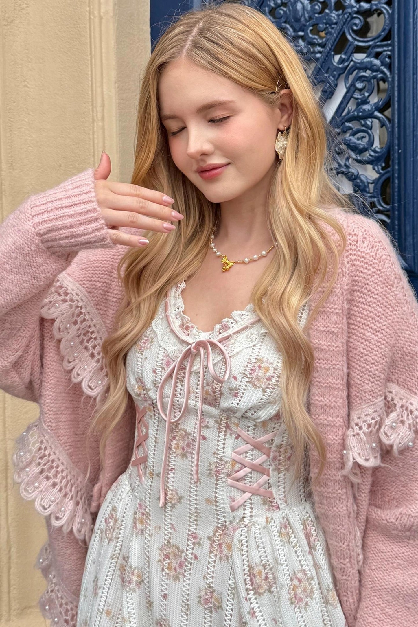 Slimming Rose V-Neck Dress