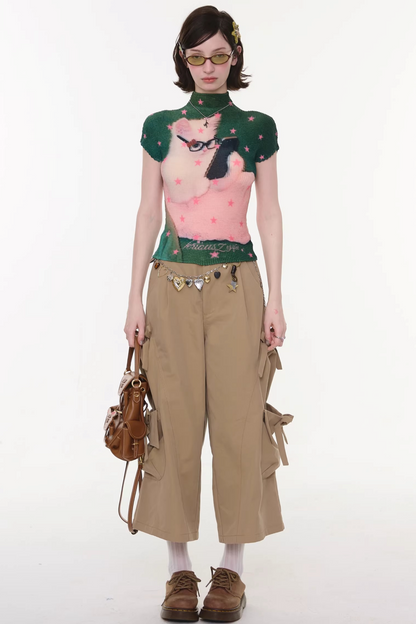 Forest Wanderer Khaki Cropped Pants
