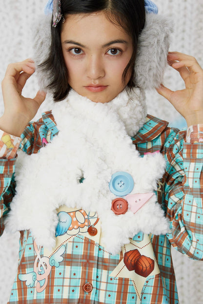 Y2K Plush Two-Tone Scarf