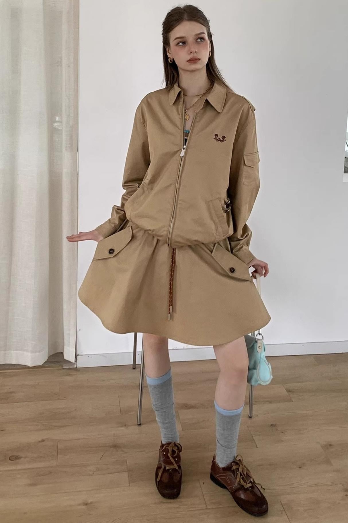 Rose Embroidery Loose Jacket