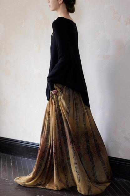 Autumn Black Wool Cloak Cape