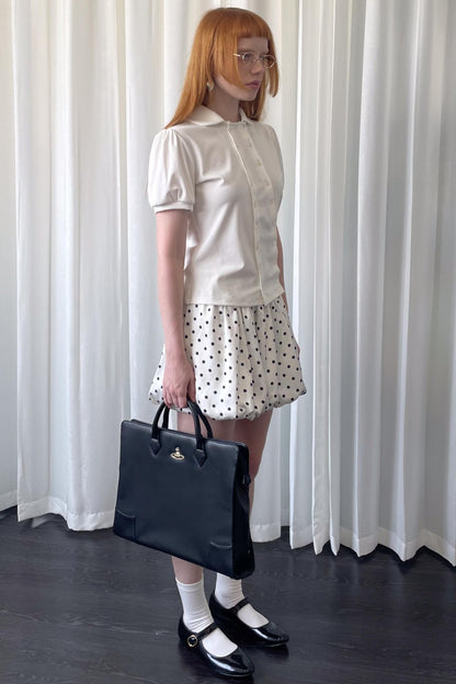 Lantern Sleeve Polo Tee