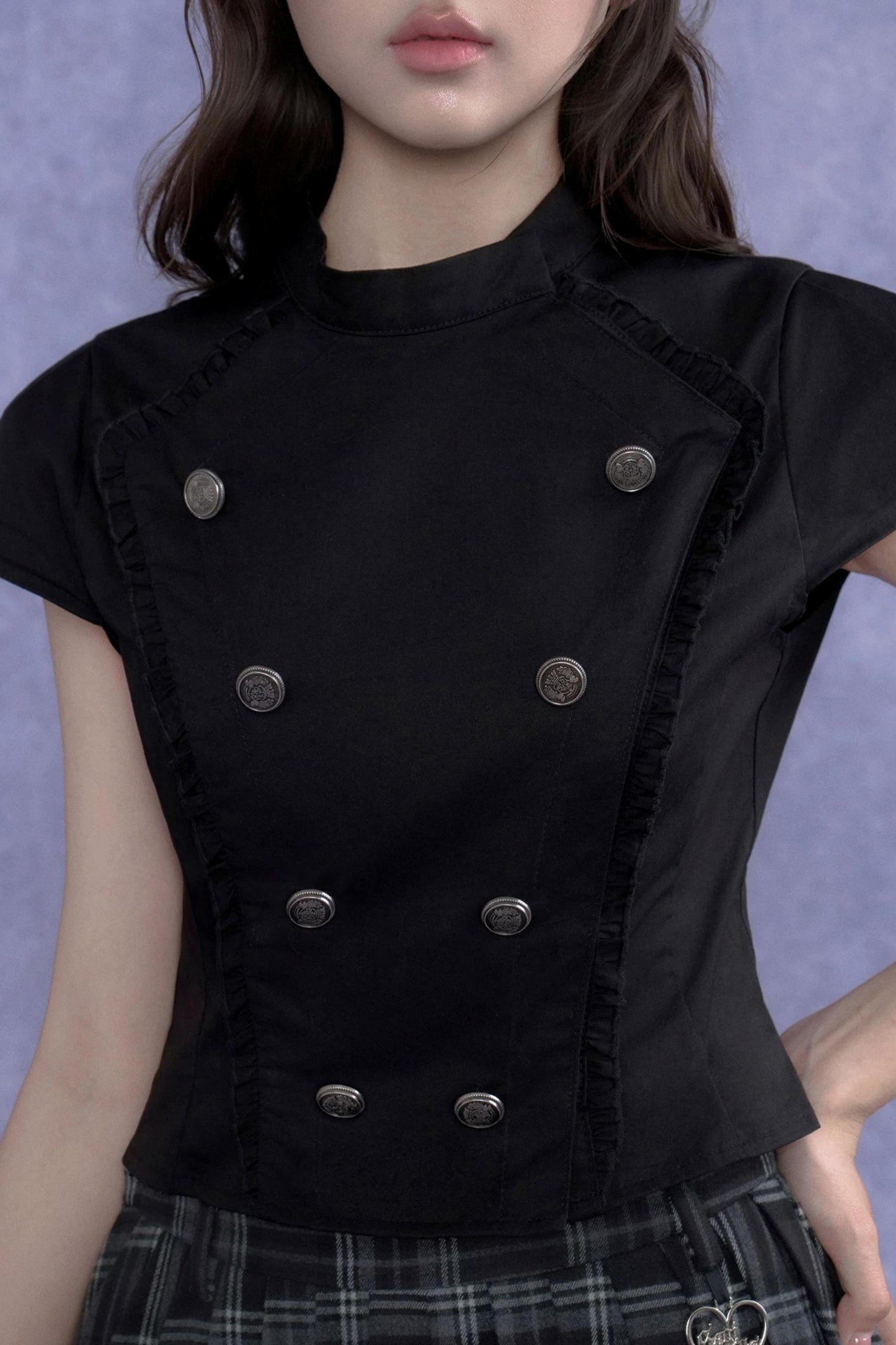 Cool and Slimming Double-Breasted Shirt