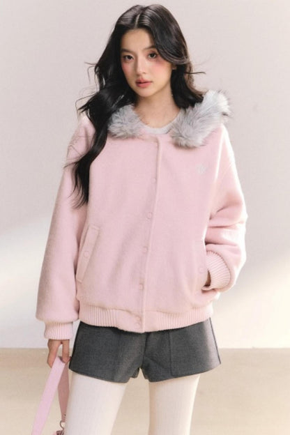 Pink Peach Woolen Jacket