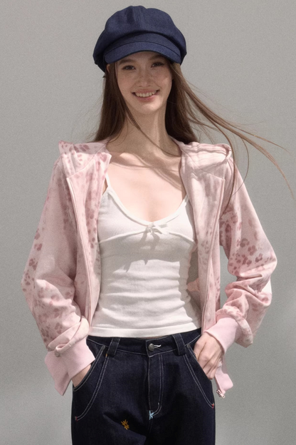 Sweet Printed Hooded Jacket
