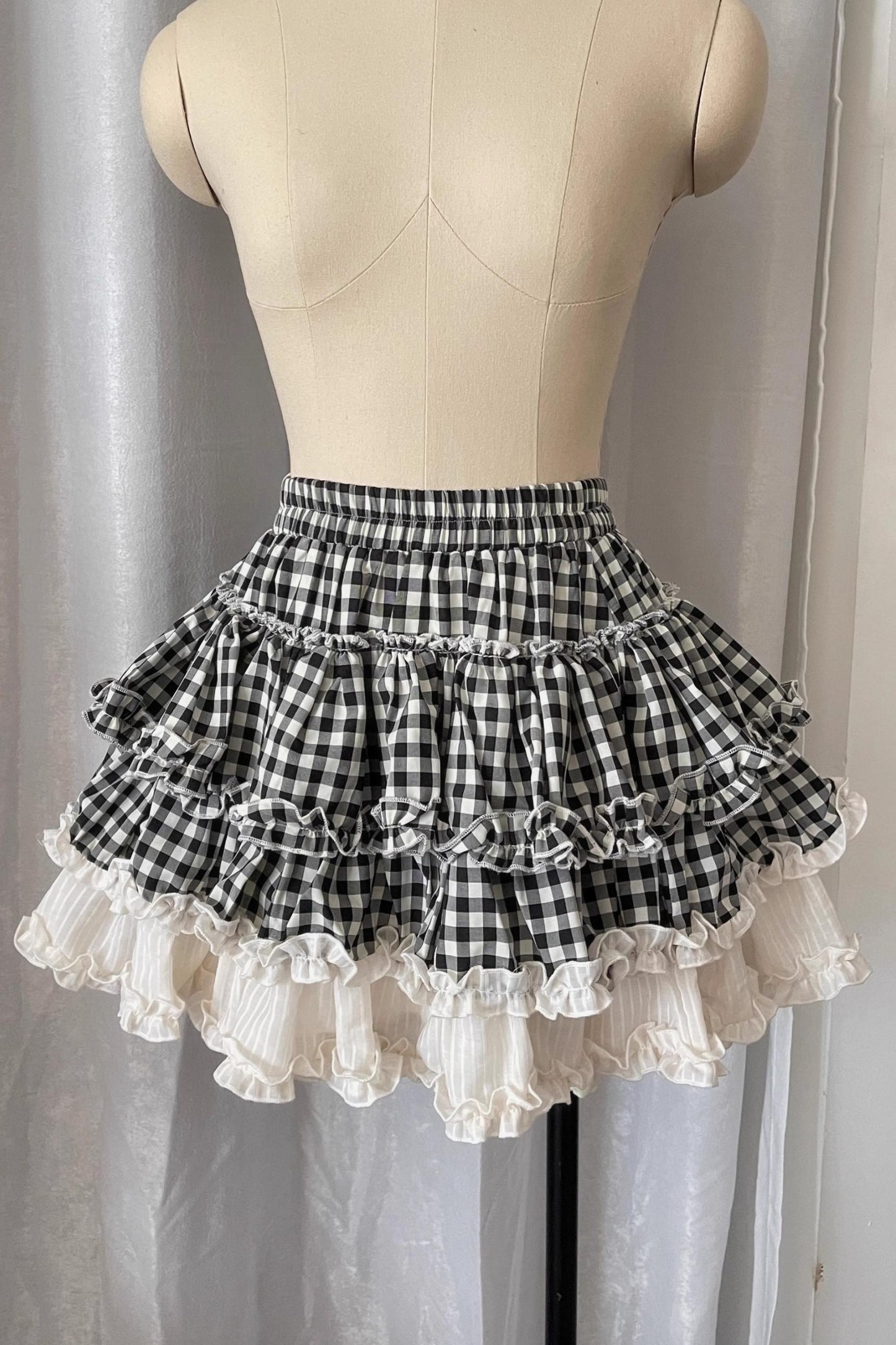 Black And White Plaid Suit Set-Up