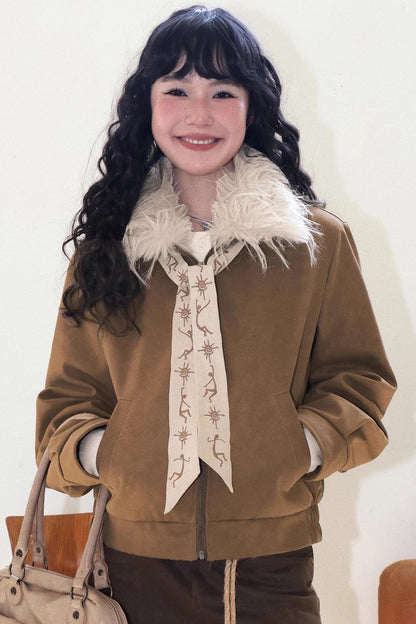 Before Sunrise Fur Collar Jacket