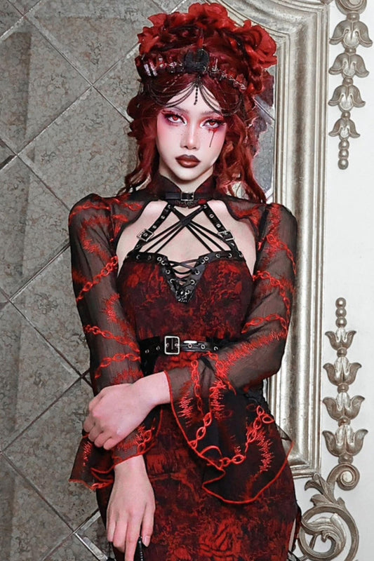 Gothic Chain Embroidery Silk Outer