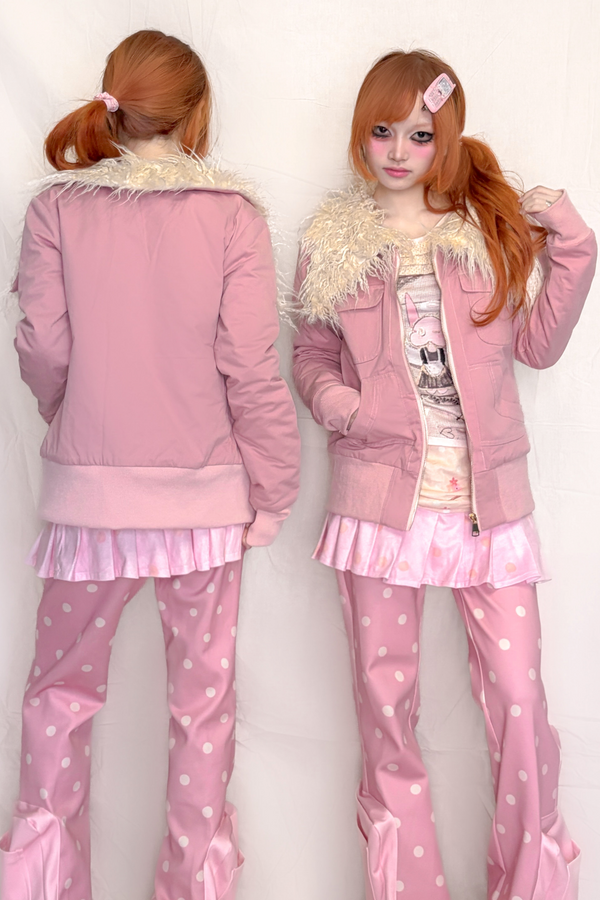Slim-Fit Plush Collar Jacket