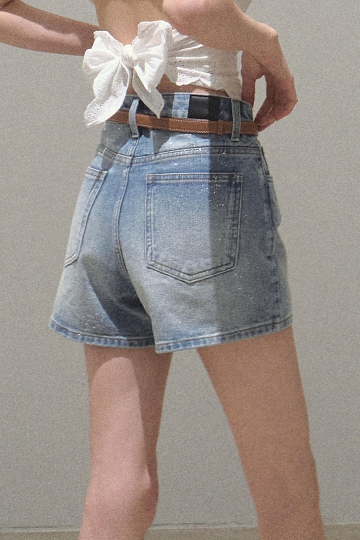 Vintage Skinny Denim Shorts