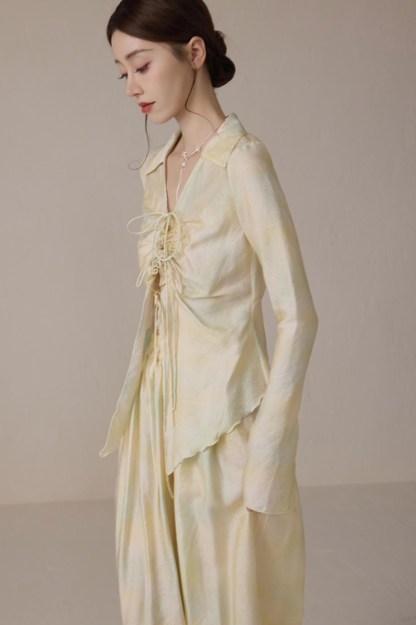 Romantic Silk Tie Cardigan