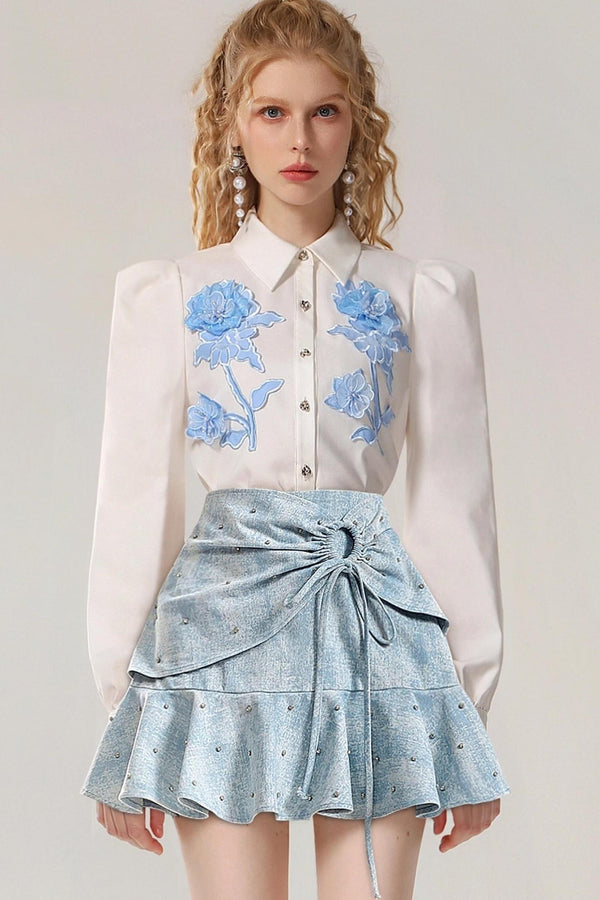 French White Long-Sleeved Shirt