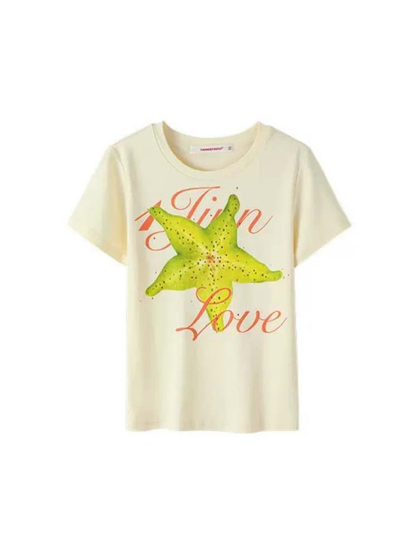 Summer Fruit Printed Loose T-Shirt