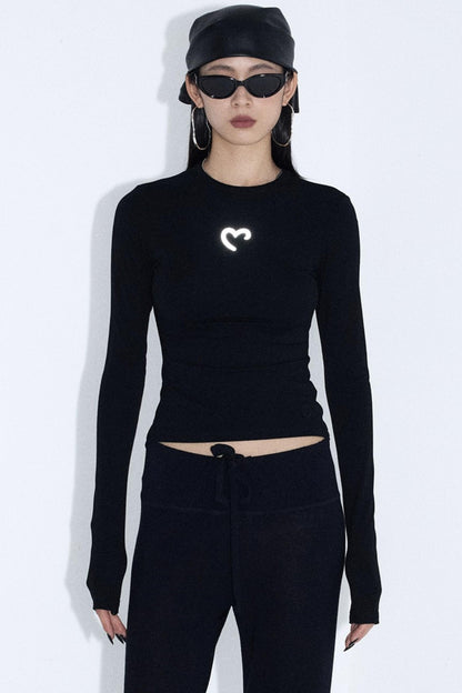 Love Black Base Layer Top