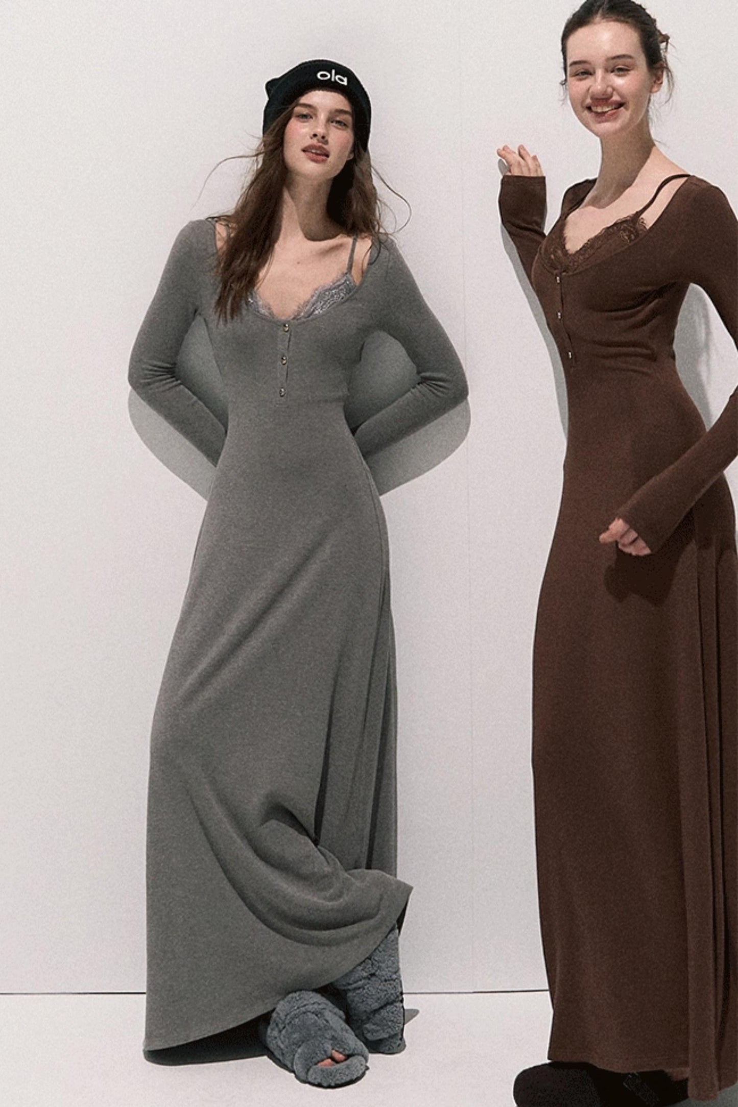 Basic Lace Knit Waist Dress