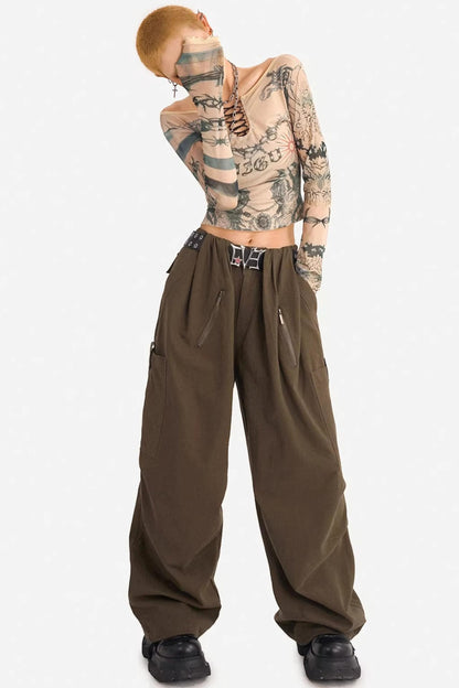 Loose Multi-Pocket Casual Pants