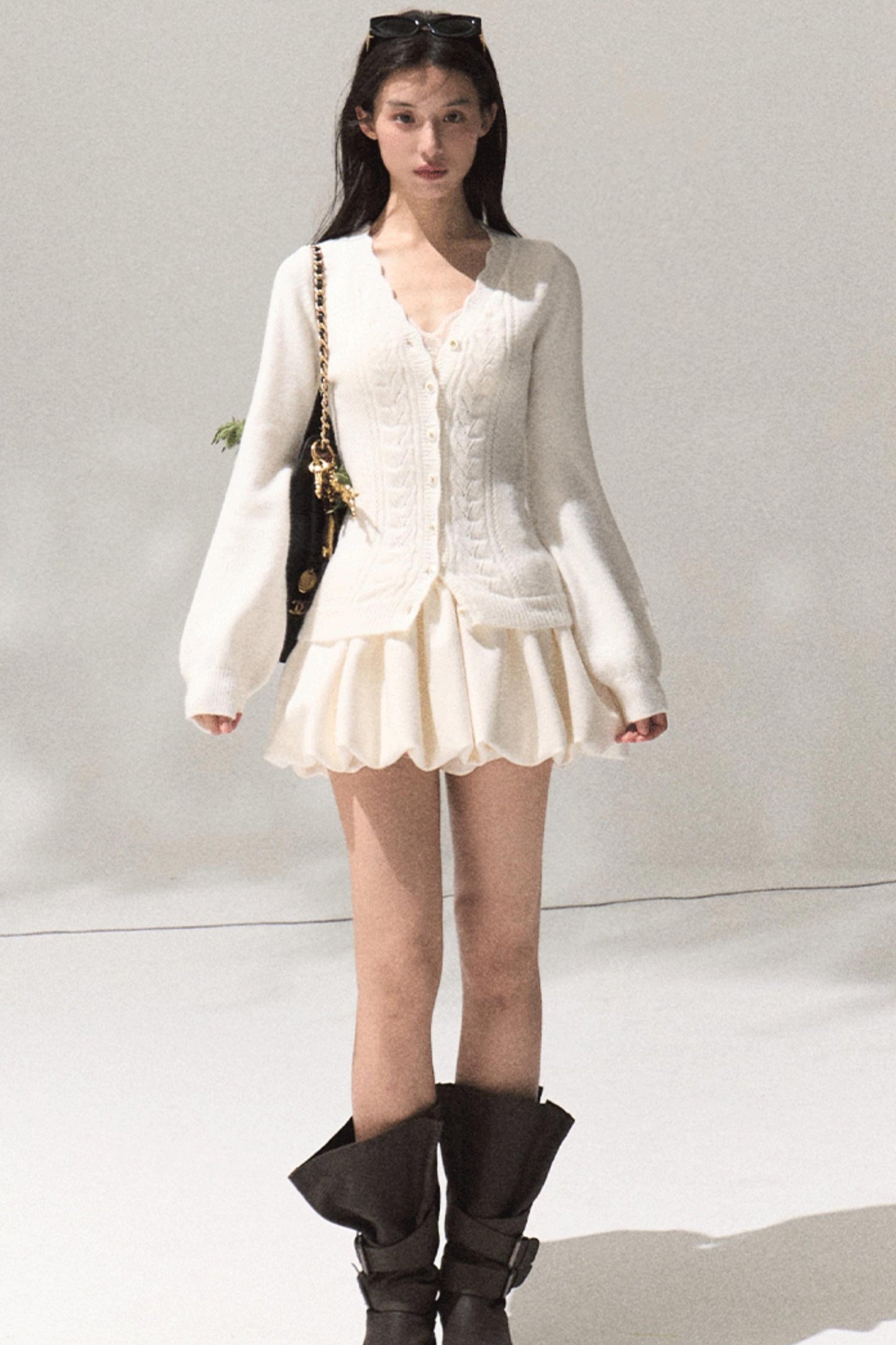 Obscure V-Neck Knitted Cardigan