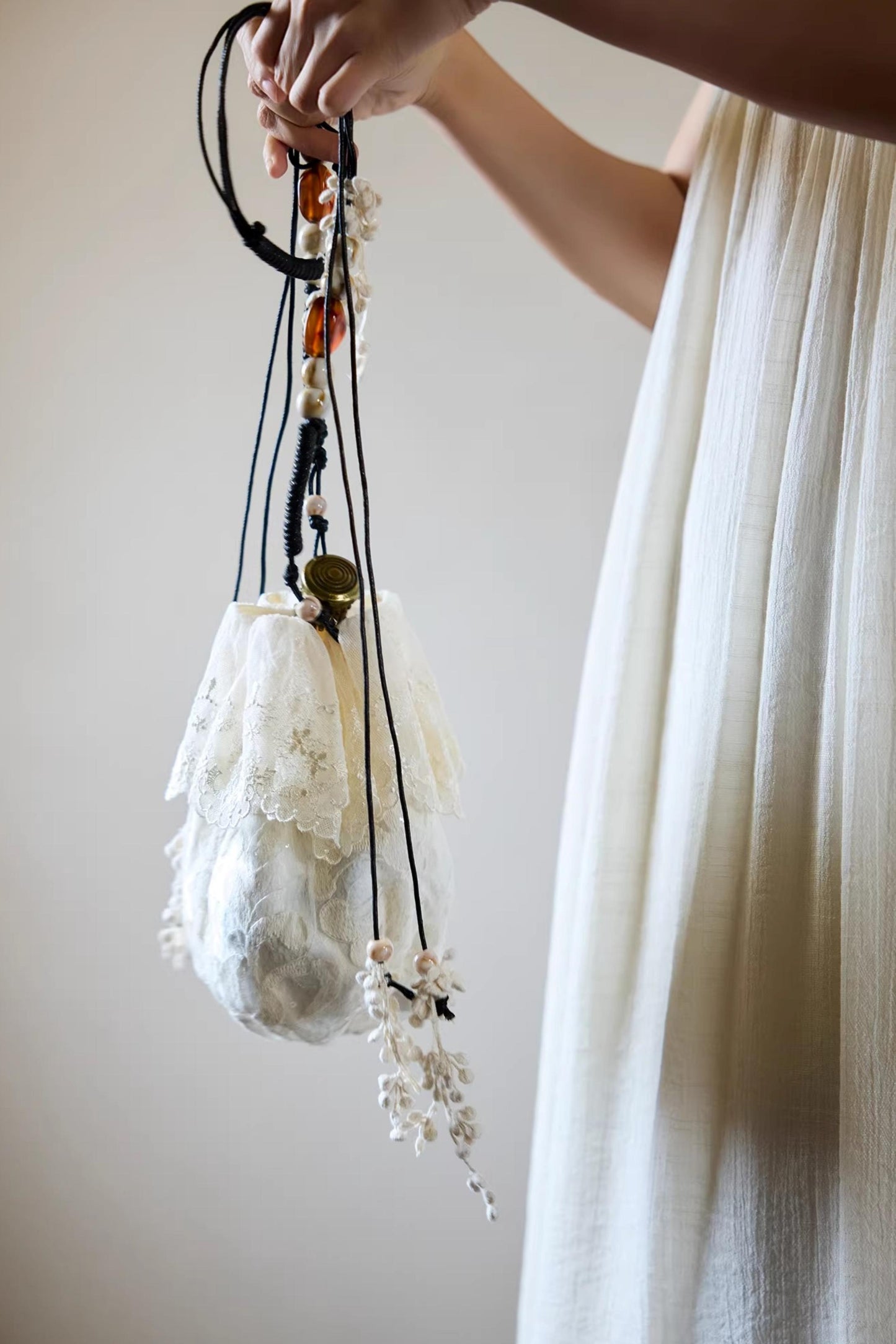 Off-White Lace Fairy Bottle Bag