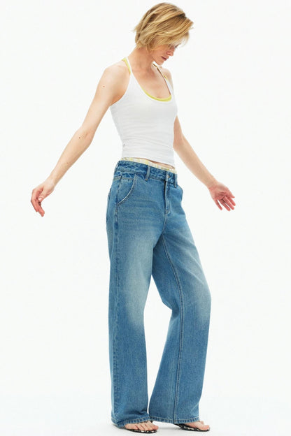 Vintage Distressed Cotton Jeans