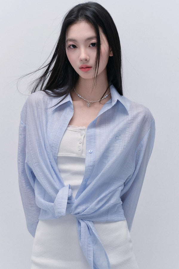 Airy Touch Textured Clear Shirt