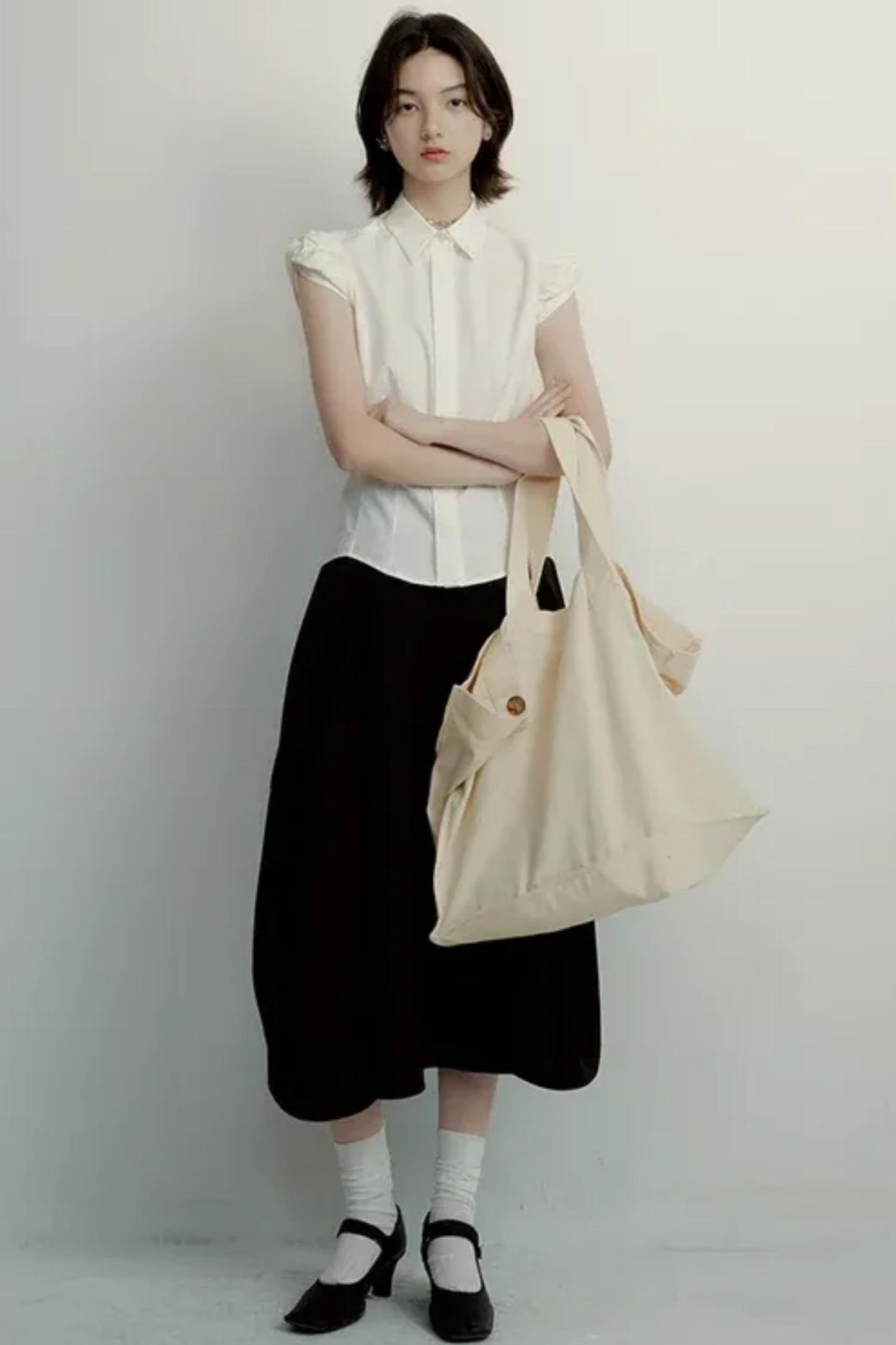 Deconstructed Tencel Cotton Sleeve Shirt