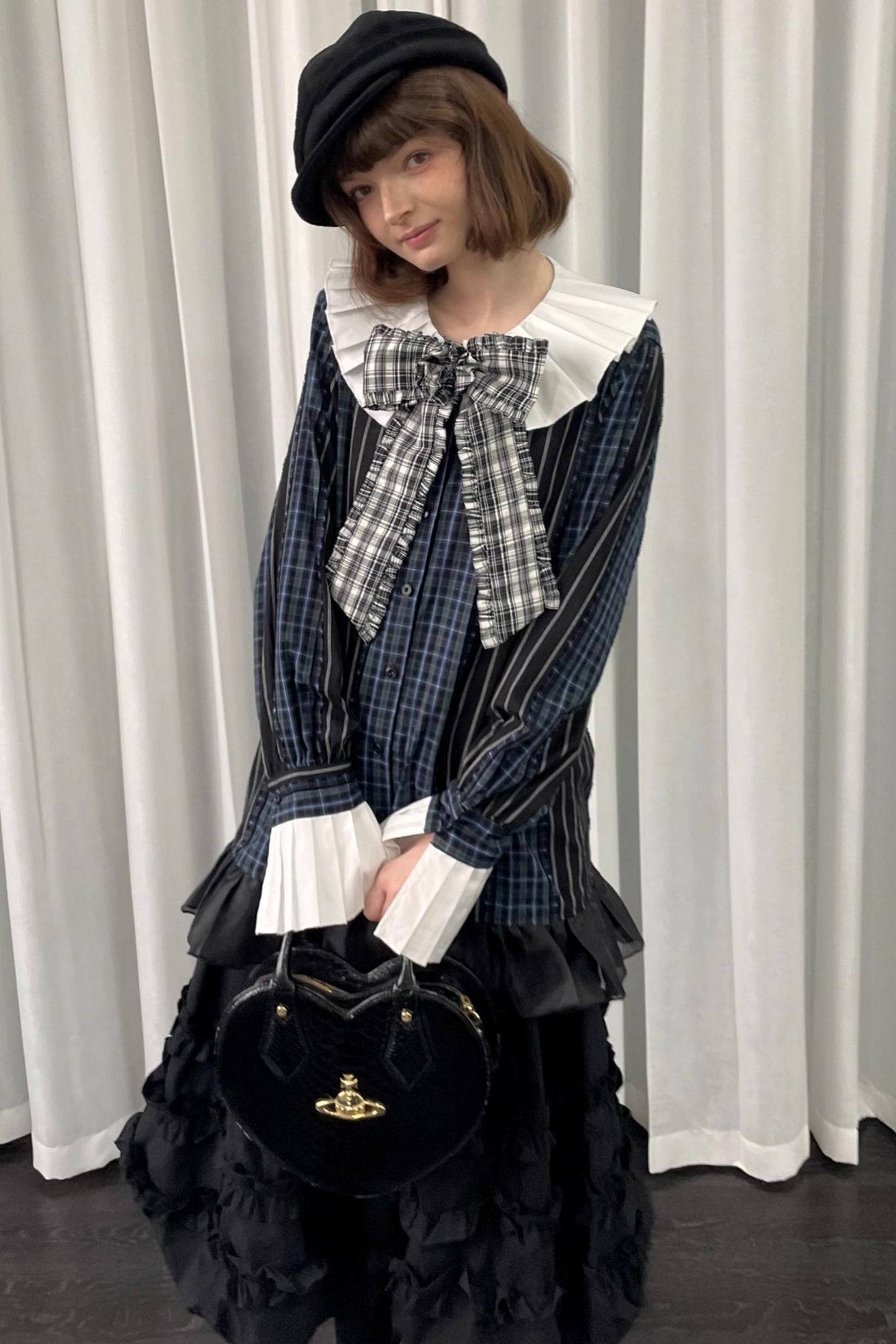 Vintage Plaid Bow Brooch