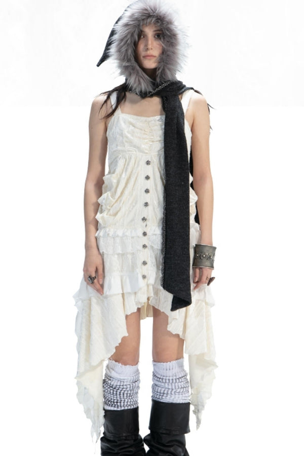 Velvet Lace Halter Dress