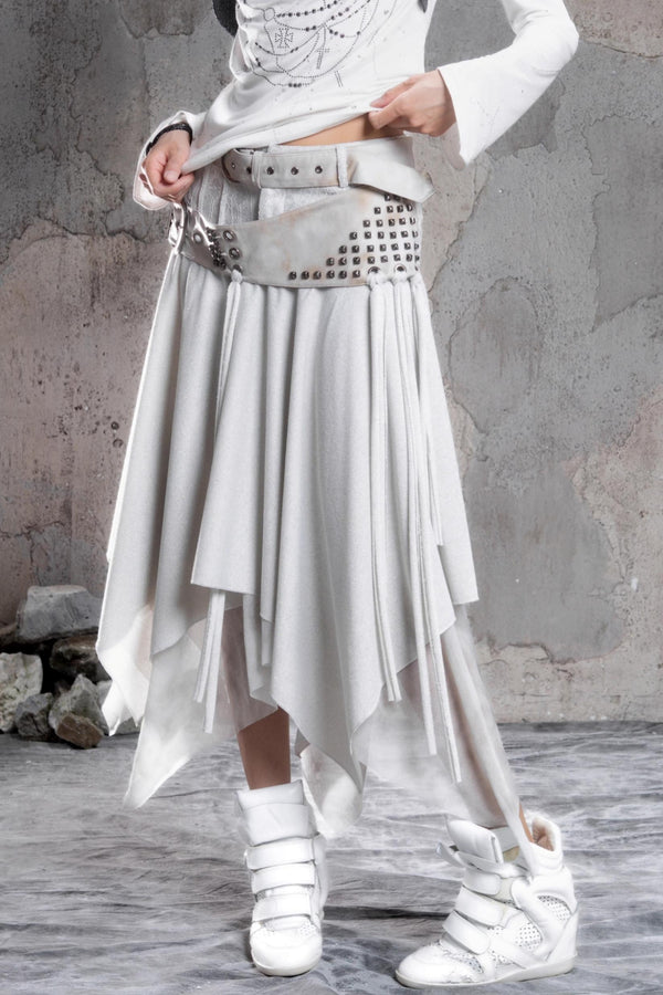 Irregular Multi Layer Rivet Skirt