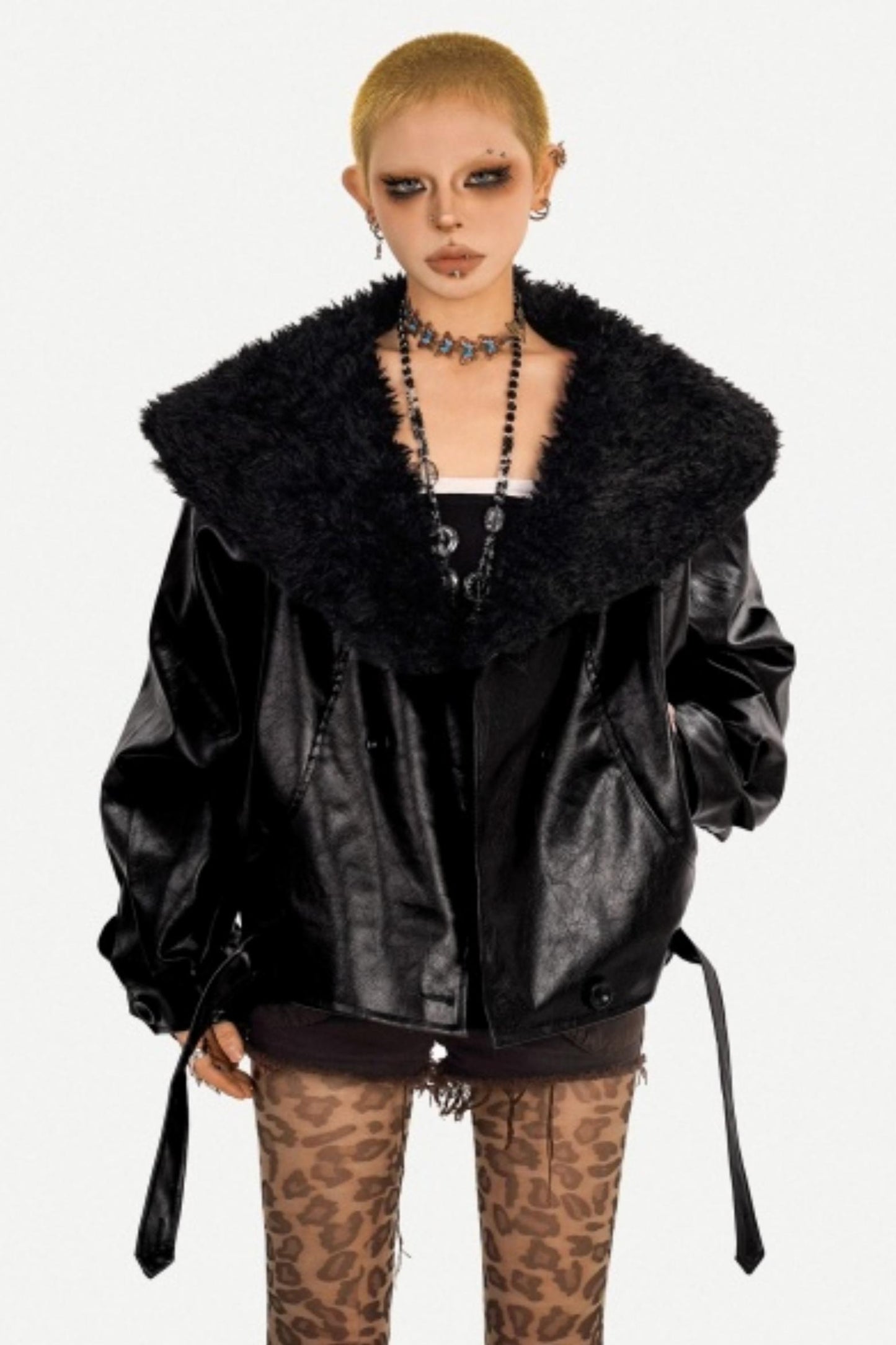 Retro Gothic Fur Collar Jacket