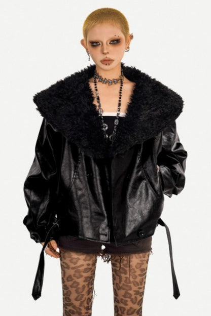 Retro Gothic Fur Collar Jacket