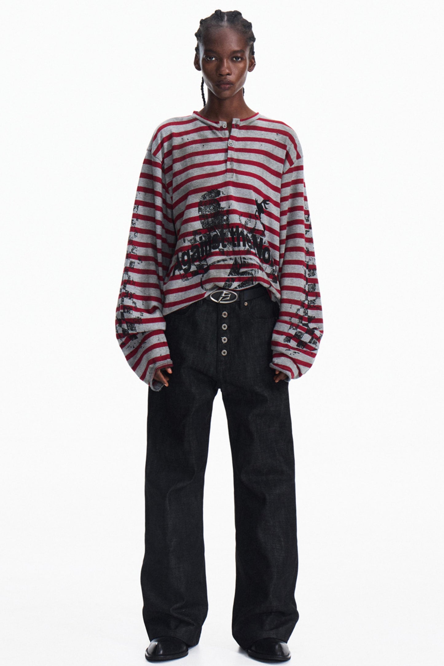 Splashed Ink Stripe Top