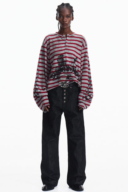 Splashed Ink Stripe Top