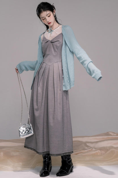 Princess Cloud Gray Suspender Dress