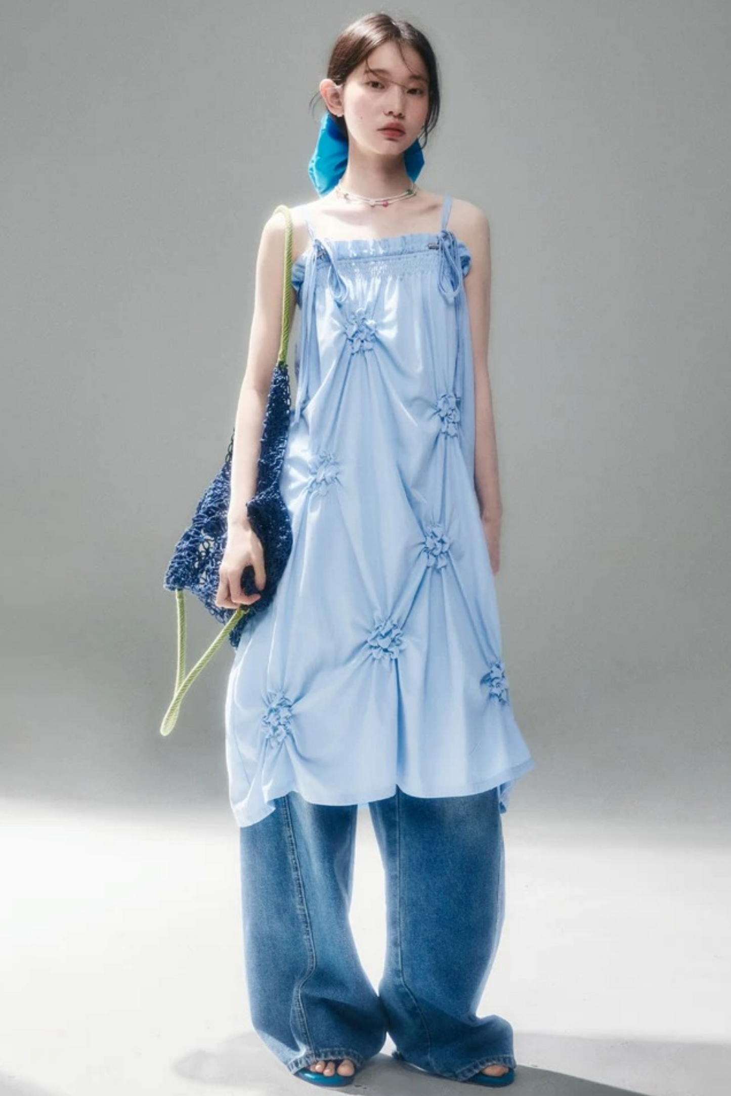 Marigold Pleated Flower Dress
