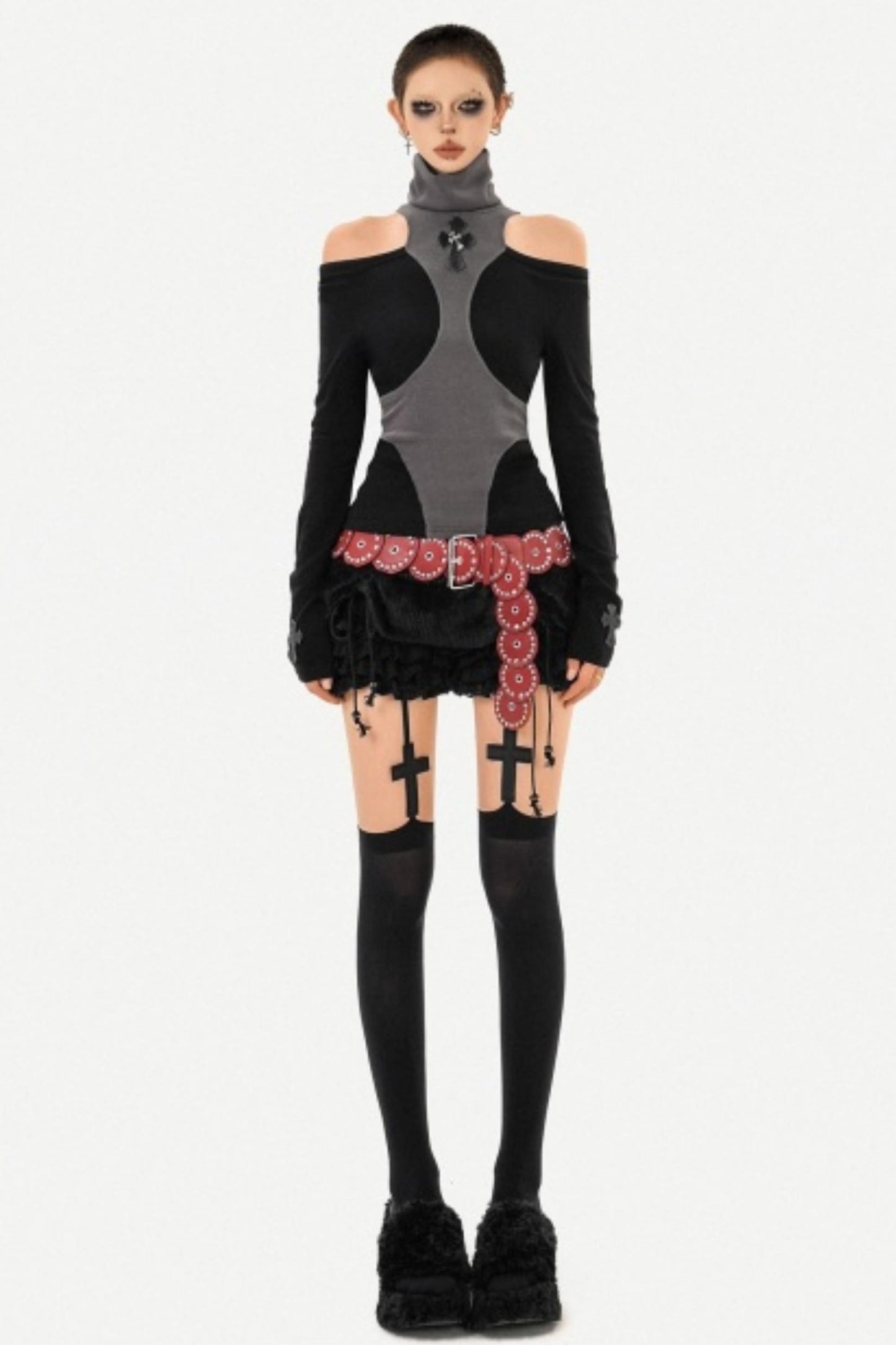 Black Asymmetrical Off-Shoulder Top