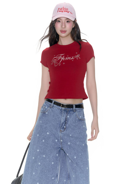 Diamant Perlen Top