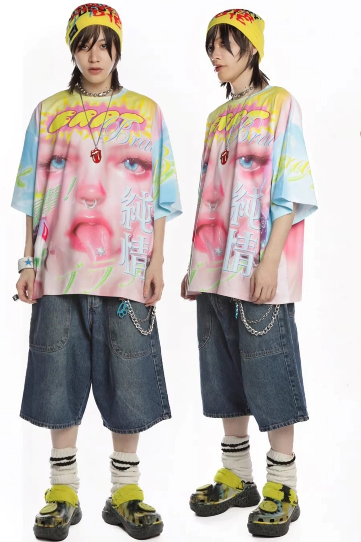 Dopamine Print Oversized T-Shirt
