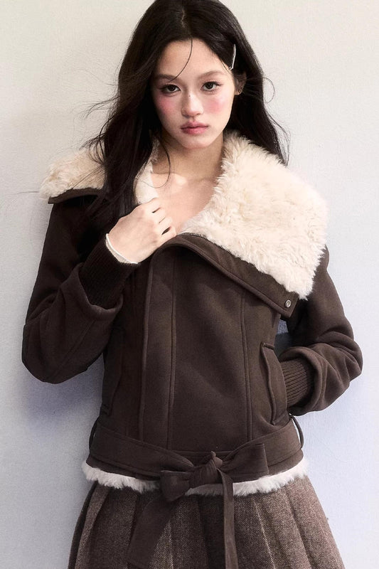 High-Sense Fur Collar Coat