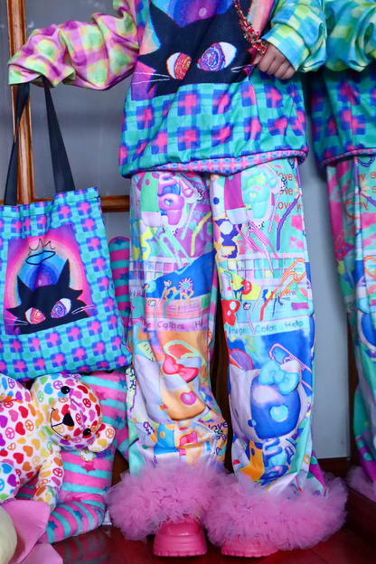 Soda Kitty Y2K Wide-Leg Pants