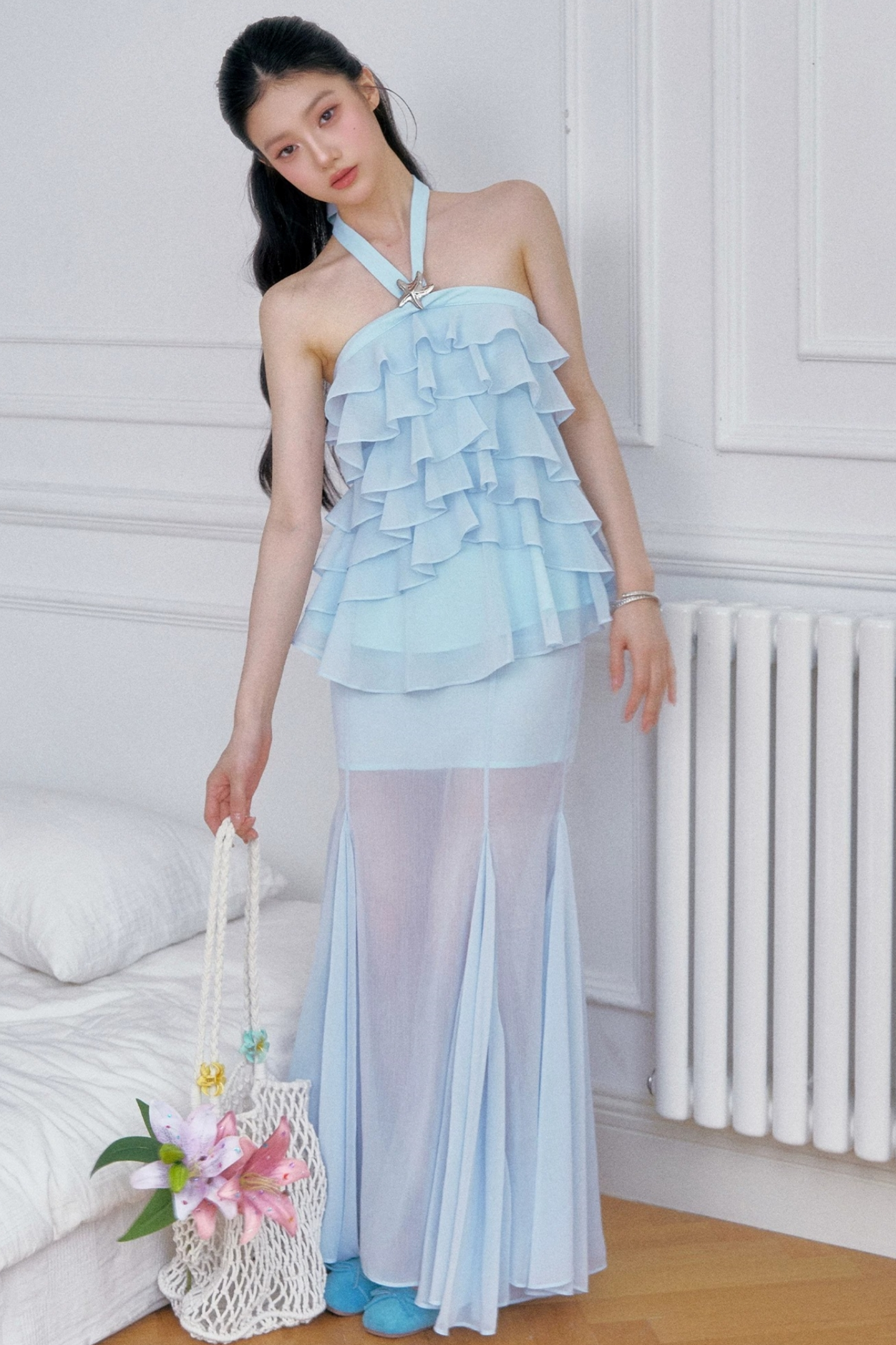 Morning Mist Ruffled Top Set-Up