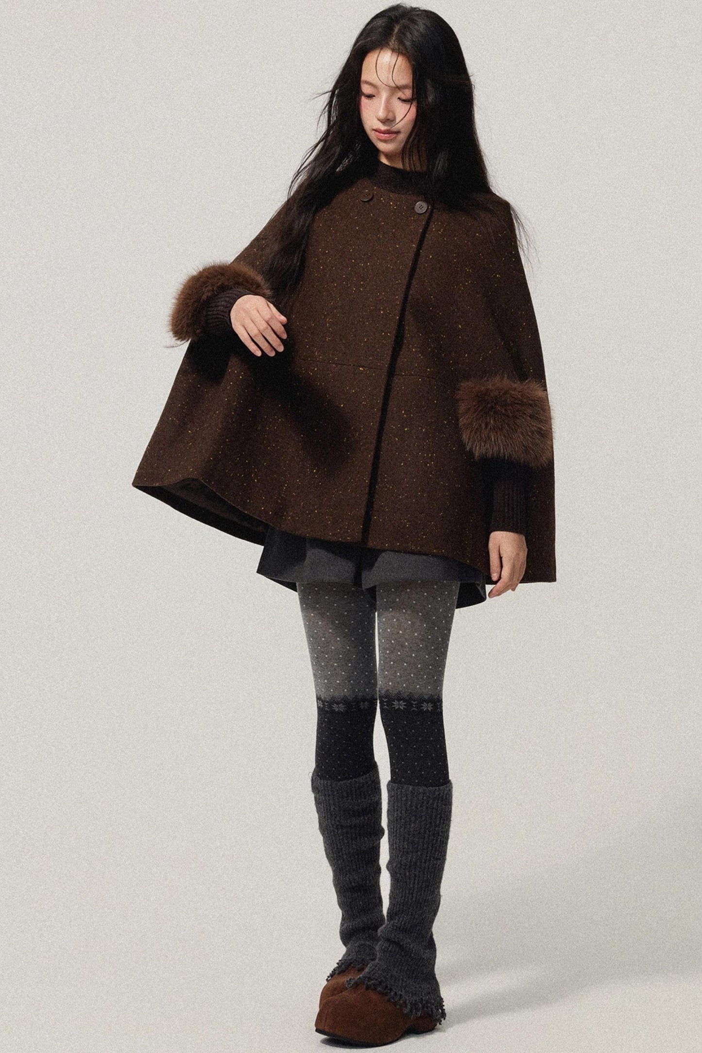 Detachable Corsage Turtleneck Sweater