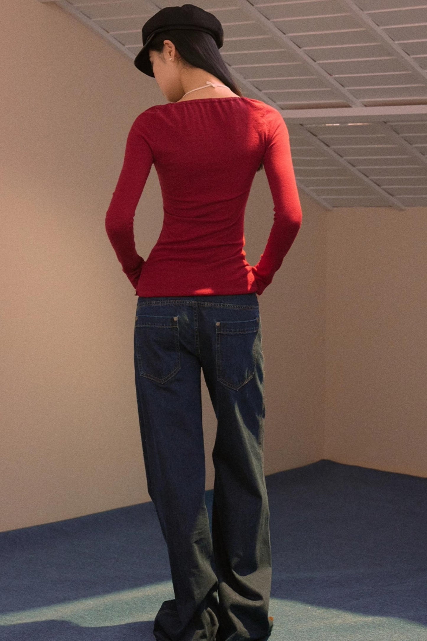 Color-Block Halter Knit Sweater