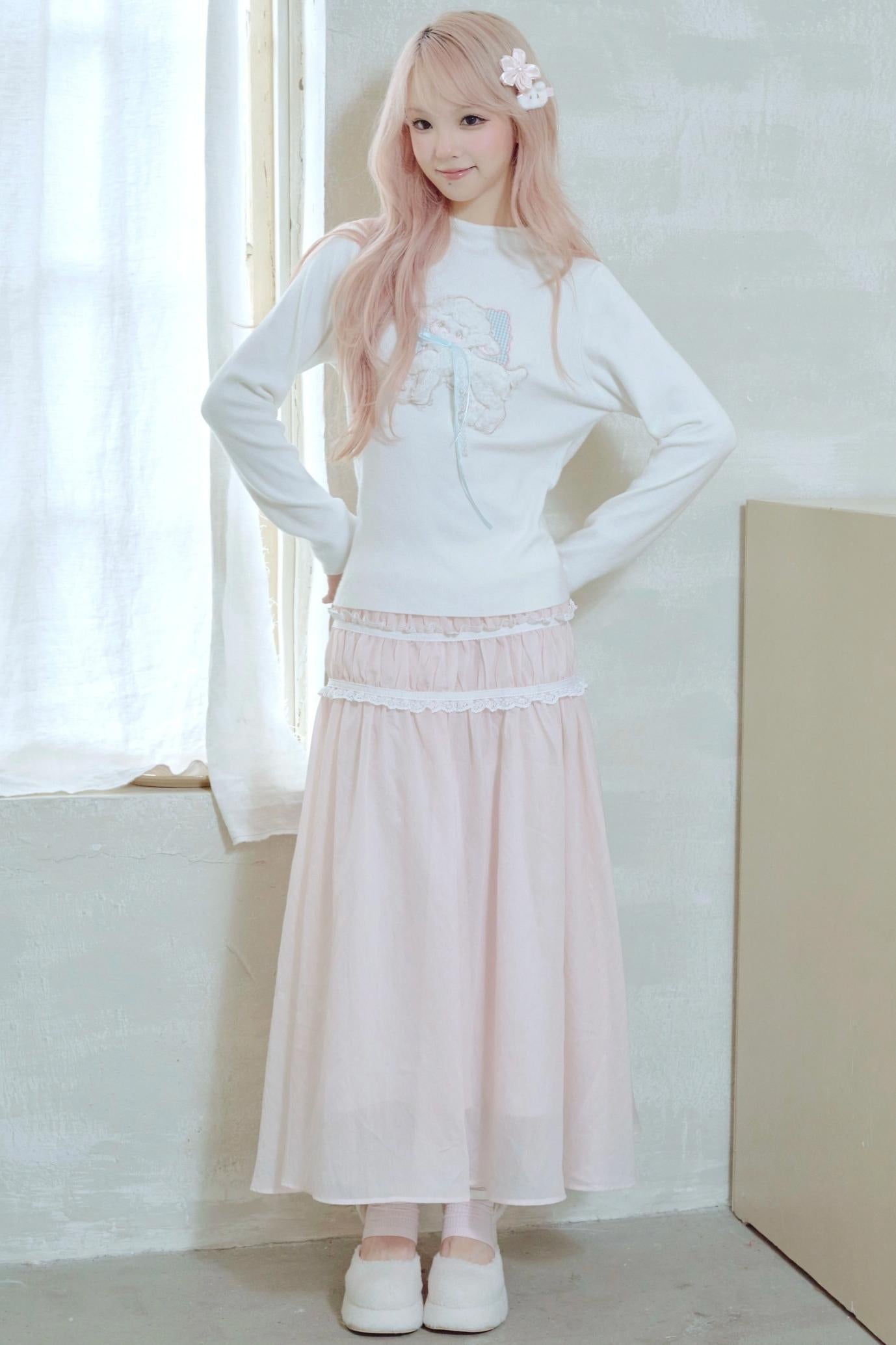 Lamb Bow Embroidered Sweater