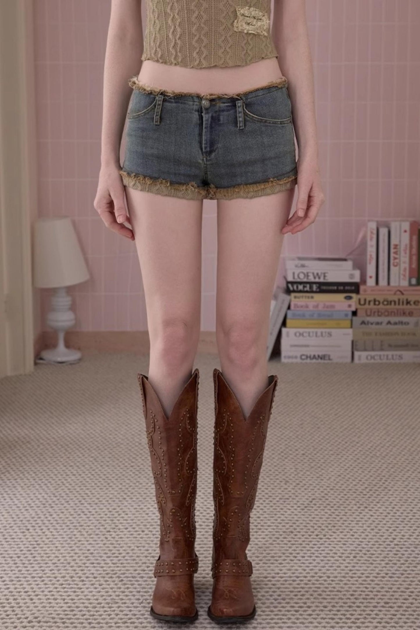 Distressed Denim Shorts