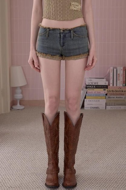 Distressed Denim Shorts