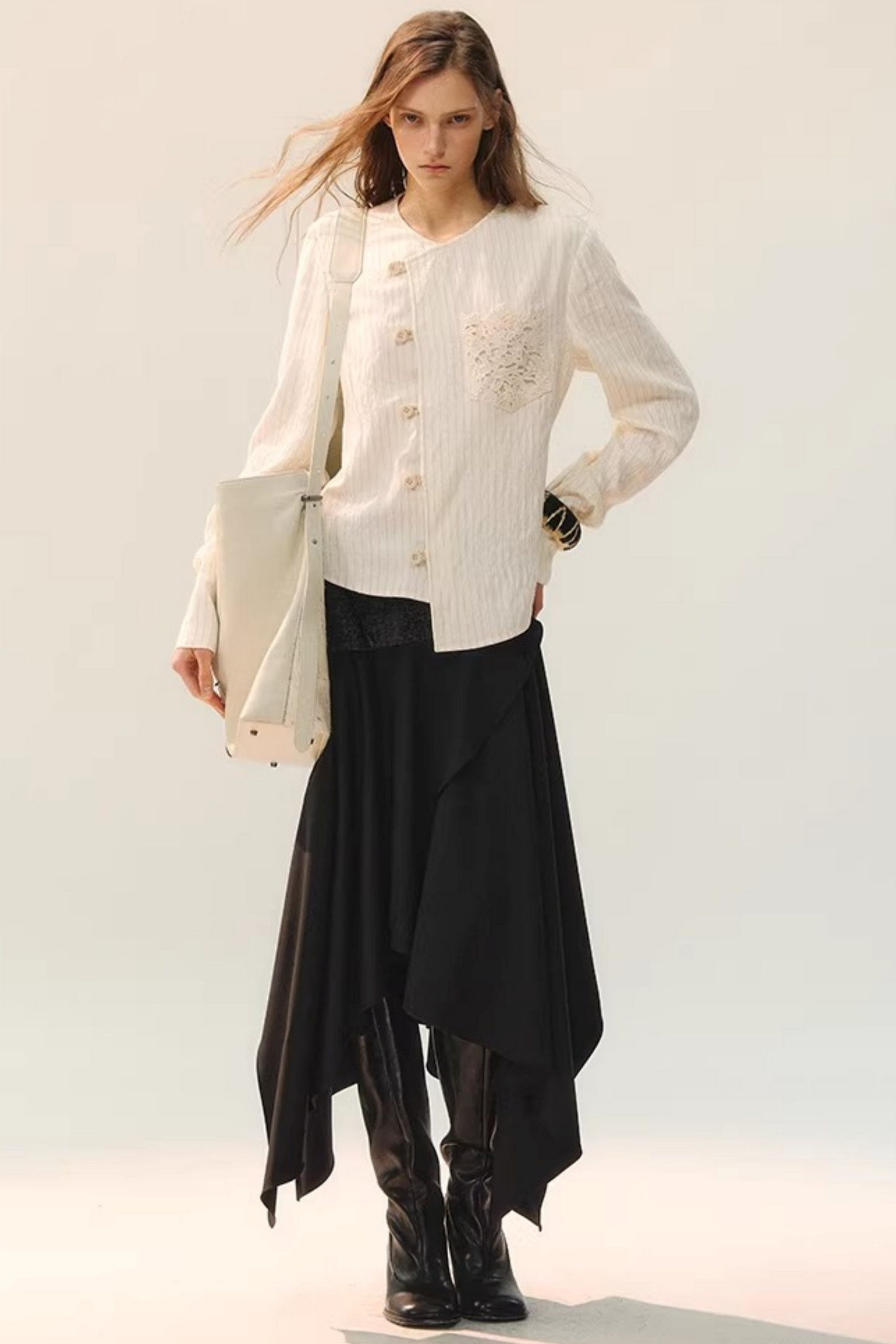 Moon Cage Linen Blouse