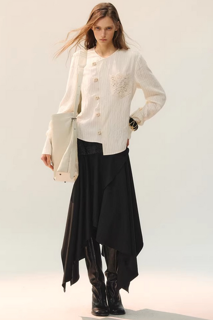 Moon Cage Linen Blouse