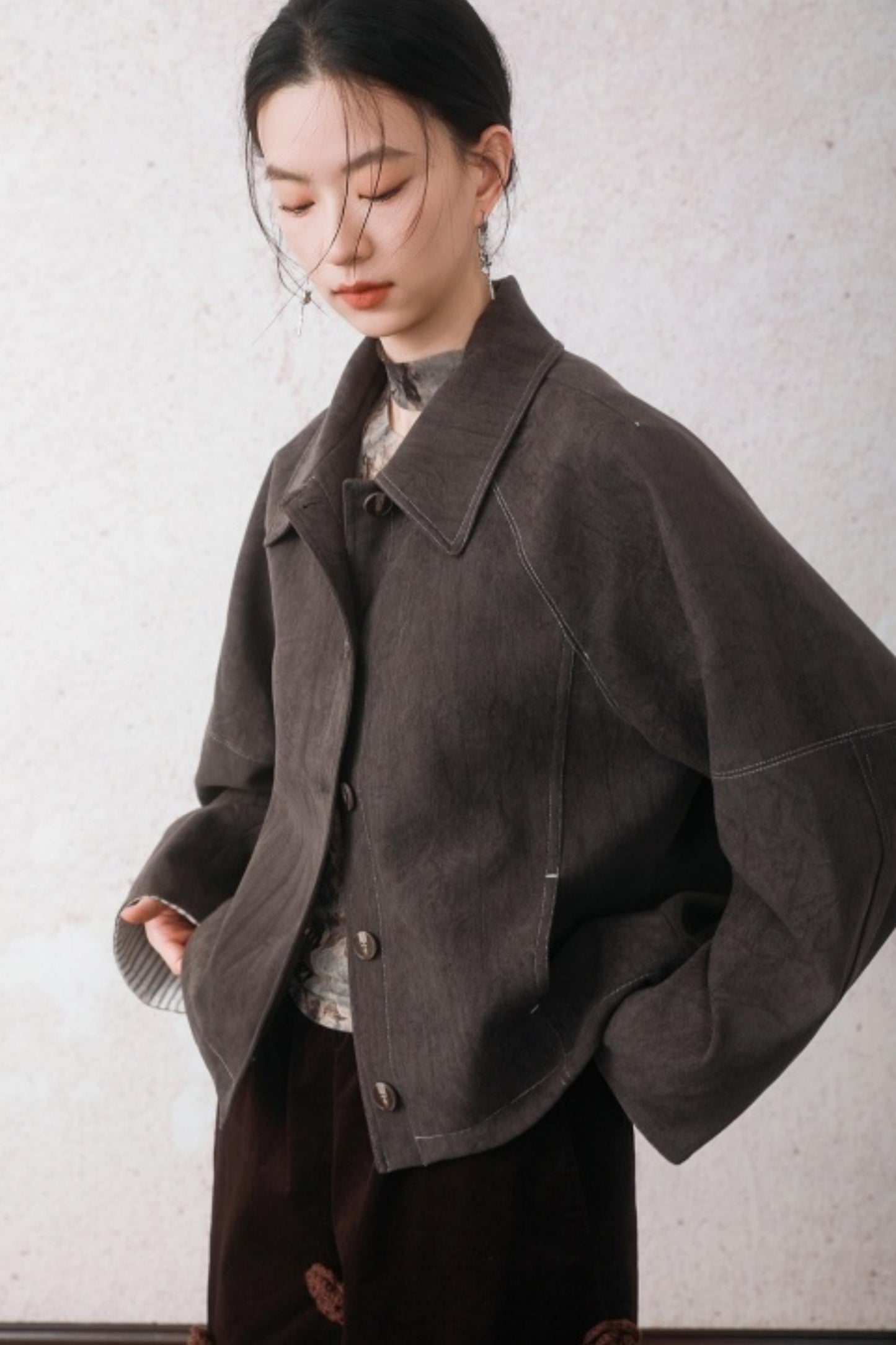 Patchwork Velvet-Feel Jacket