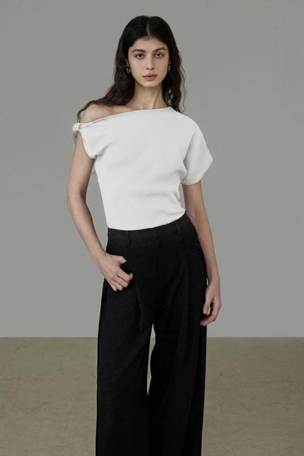 Asymmetry Shoulder T-Shirt