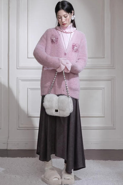 Human Pink Feder-Cardigan